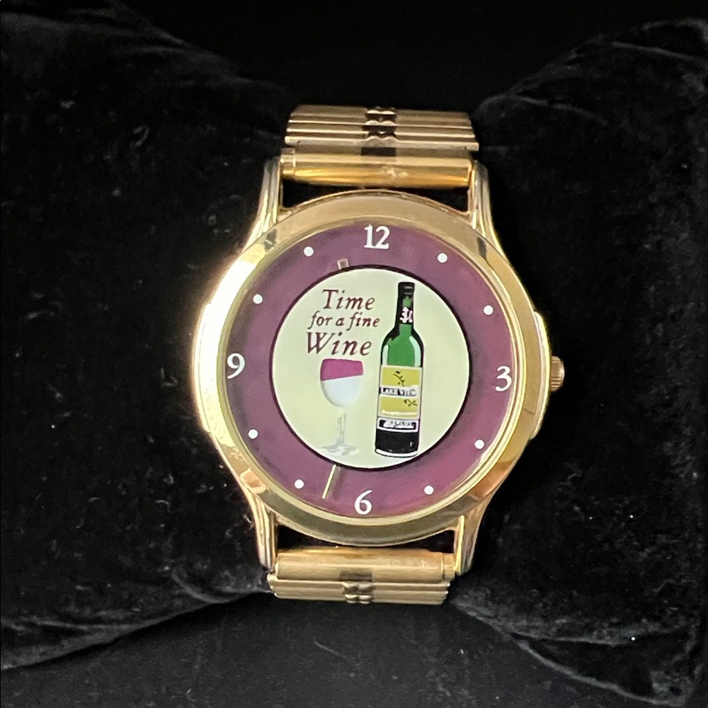 Vintage ‘Time for a Fine Wine’ Watch by Kristine (Works, New Battery)